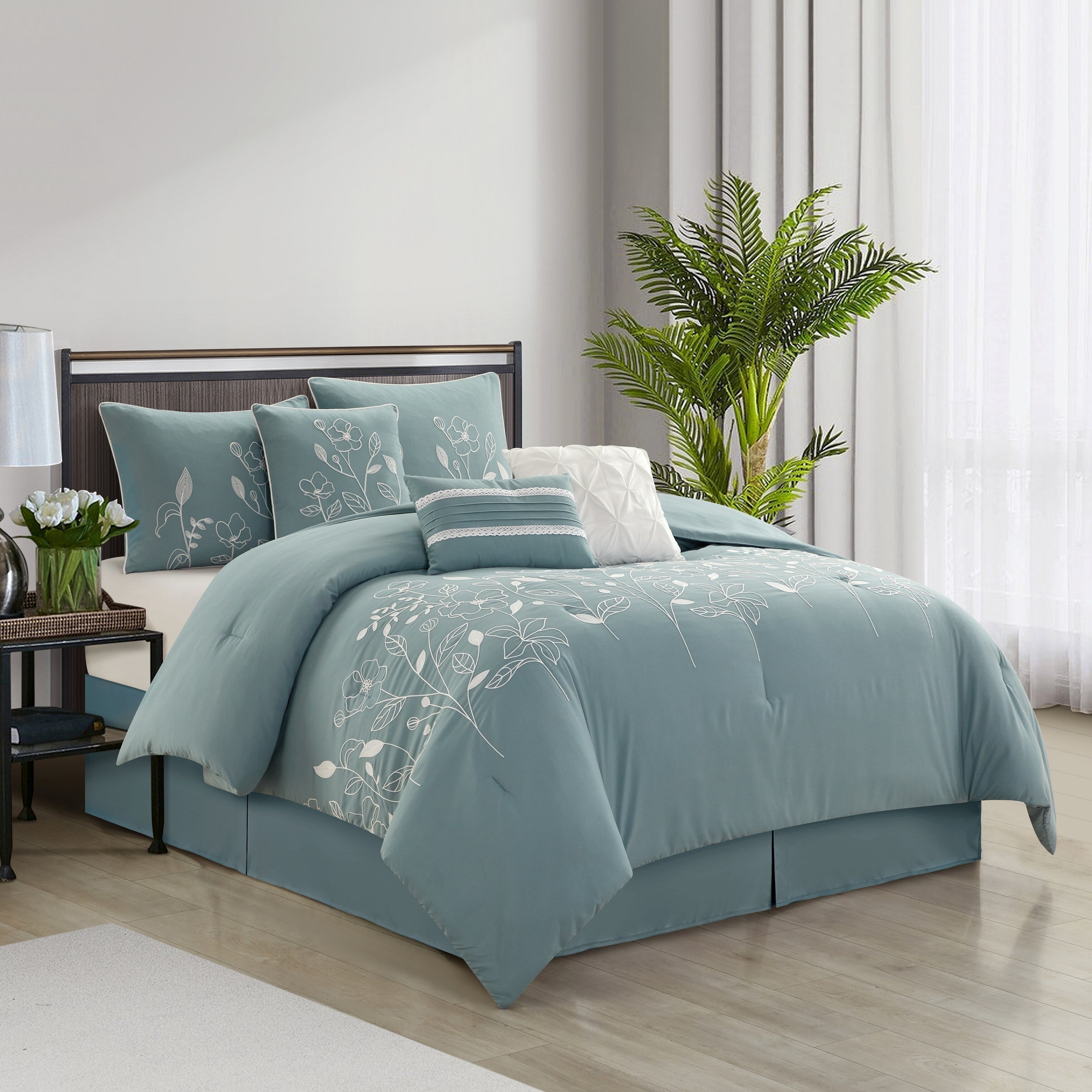 Ensemble de couette florale botanique Nanshing Taylor 7 pièces