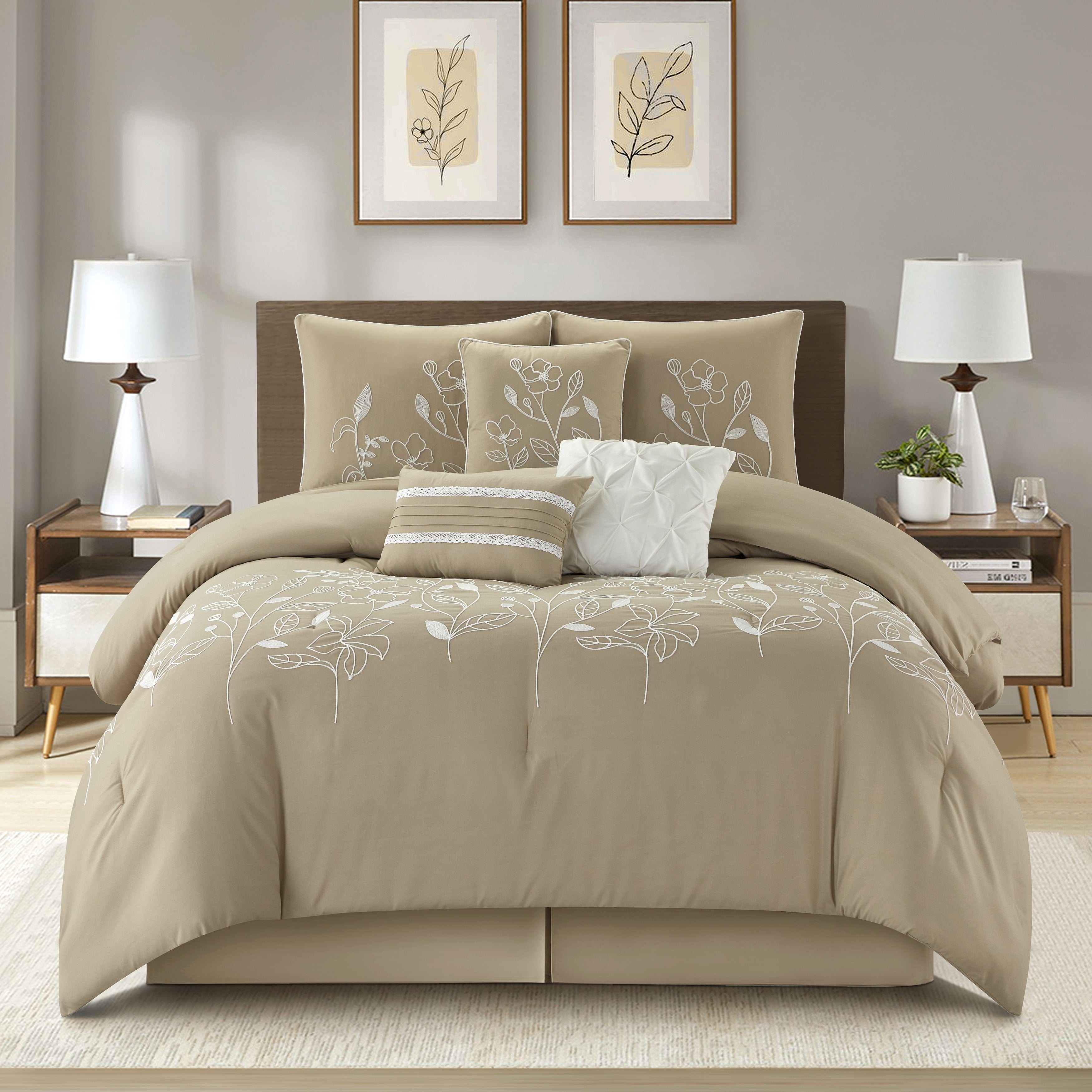 Ensemble de couette florale botanique Nanshing Taylor 7 pièces