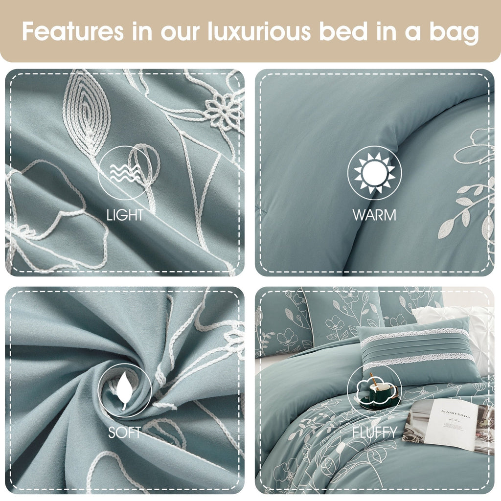 Ensemble de couette florale botanique Nanshing Taylor 7 pièces
