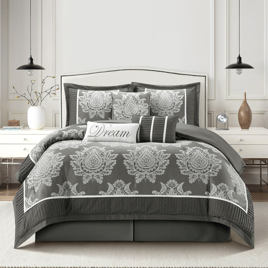 Ensemble de couette traditionnelle damassée Nanshing Tiana, 7 pièces