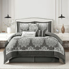Ensemble de couette traditionnelle damassée Nanshing Tiana, 7 pièces