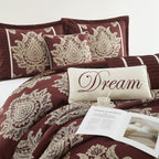 Ensemble de couette traditionnelle damassée Nanshing Tiana, 7 pièces