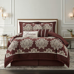 Ensemble de couette traditionnelle damassée Nanshing Tiana, 7 pièces