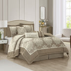 Ensemble de couette traditionnelle damassée Nanshing Tiana, 7 pièces