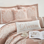 Ensemble de couette traditionnelle damassée Nanshing Tiana, 7 pièces