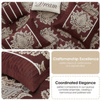 Ensemble de couette traditionnelle damassée Nanshing Tiana, 7 pièces