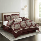 Ensemble de couette traditionnelle damassée Nanshing Tiana, 7 pièces