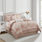 Ensemble de couette traditionnelle damassée Nanshing Tiana, 7 pièces