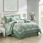 Ensemble de couette traditionnelle damassée Nanshing Tiana, 7 pièces