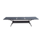 Ensemble de salle à manger de patio Nassau 11 pièces (avec 2 chaises pivotantes à bascule) et table à manger rectangulaire extensible 42 x 92 / 42 x 120 po