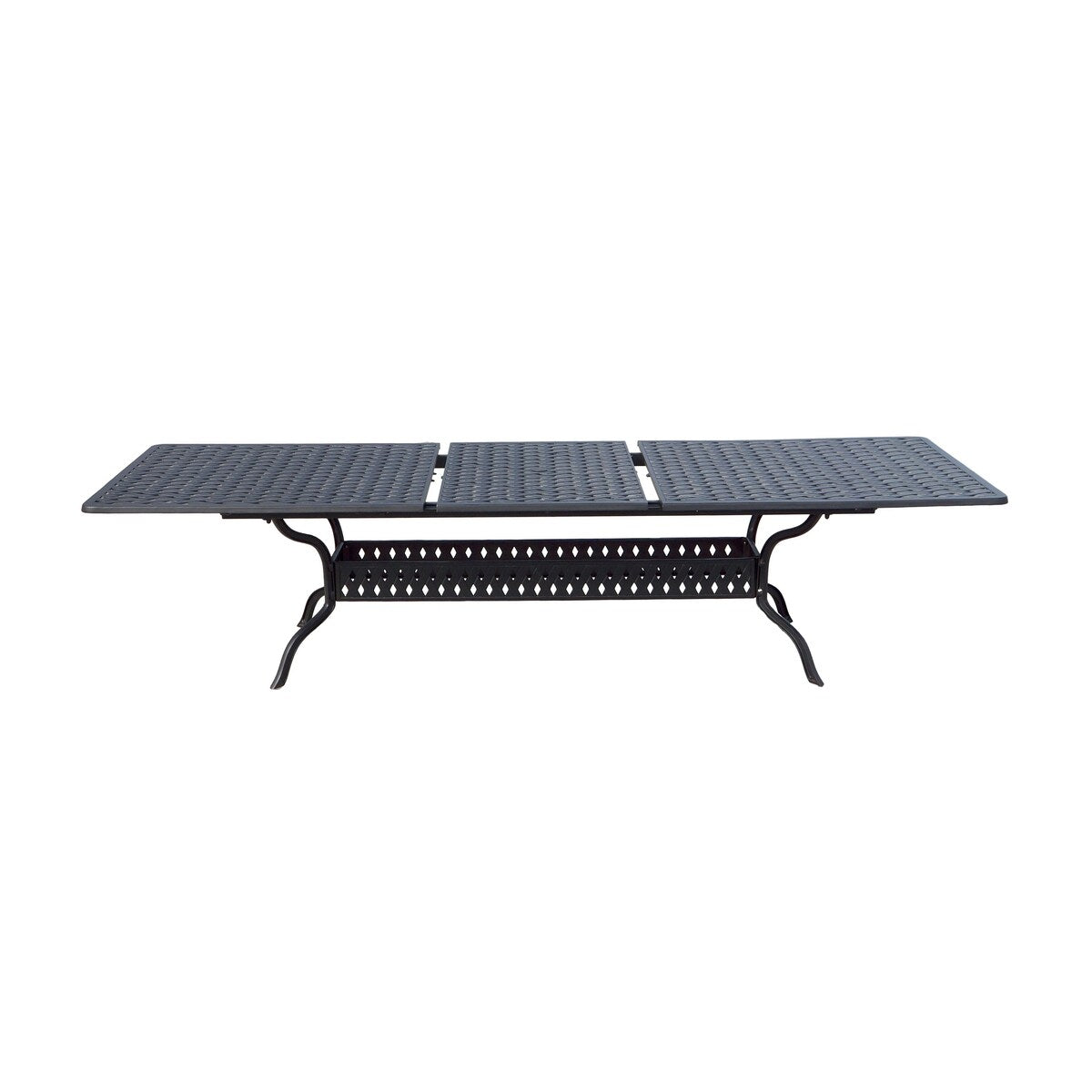 Ensemble de salle à manger de patio Nassau 11 pièces (avec 2 chaises pivotantes à bascule) et table à manger rectangulaire extensible 42 x 92 / 42 x 120 po