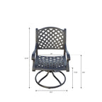 Ensemble de salle à manger de patio Nassau 11 pièces (avec 2 chaises pivotantes à bascule) et table à manger rectangulaire extensible 42 x 92 / 42 x 120 po