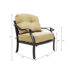 Ensemble de conversation Nassau 4 pièces pour patio avec foyer au propane, causeuse, coussins, table de discussion ronde de 47 po et verre à feu