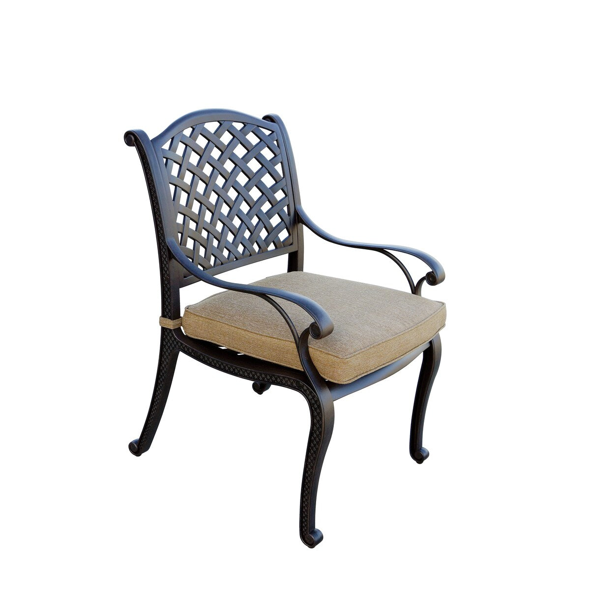 Ensemble de salle à manger de patio Nassau 9 pièces avec coussins sésame et table à manger carrée de 64 po