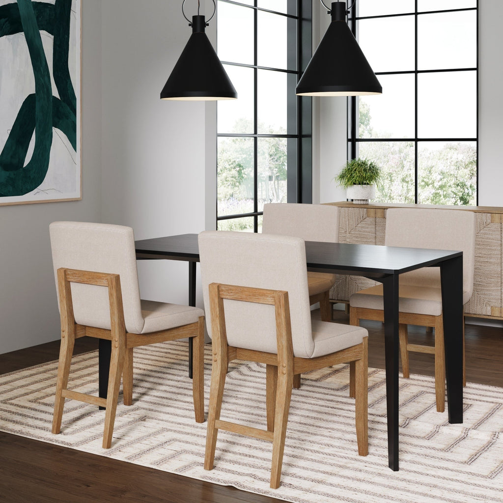 Tabouret de bar moderne Gracie, chaise rembourrée en boucle et pieds en bois brossé