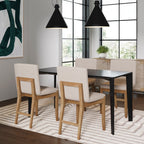 Tabouret de bar moderne Gracie, chaise rembourrée en boucle et pieds en bois brossé