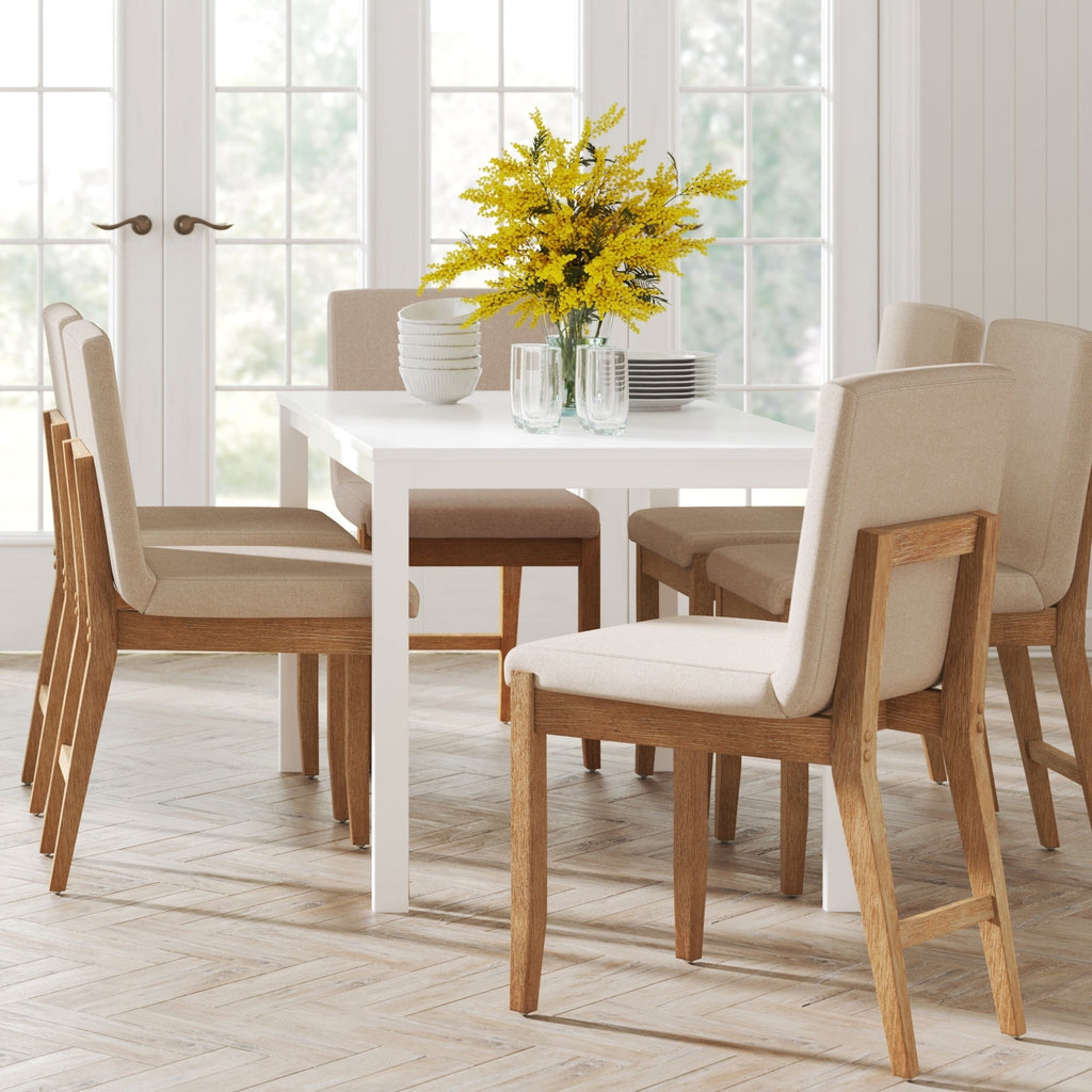 Tabouret de bar moderne Gracie, chaise rembourrée en boucle et pieds en bois brossé