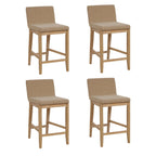 Tabouret de bar moderne Gracie, chaise rembourrée en boucle et pieds en bois brossé