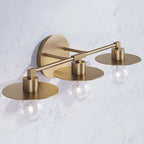 Luminaire de salle de bain à 3 lumières Nathan James Pattinson avec cadre en métal et abat-jour en plaque mince