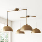 Luminaire suspendu moderne à 2 lumières pour îlot Percy de Nathan James, avec abat-jour en métal et cordon réglable