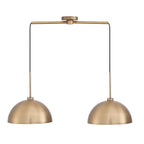 Luminaire suspendu moderne à 2 lumières pour îlot Percy de Nathan James, avec abat-jour en métal et cordon réglable