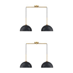 Luminaire suspendu moderne à 2 lumières pour îlot Percy de Nathan James, avec abat-jour en métal et cordon réglable