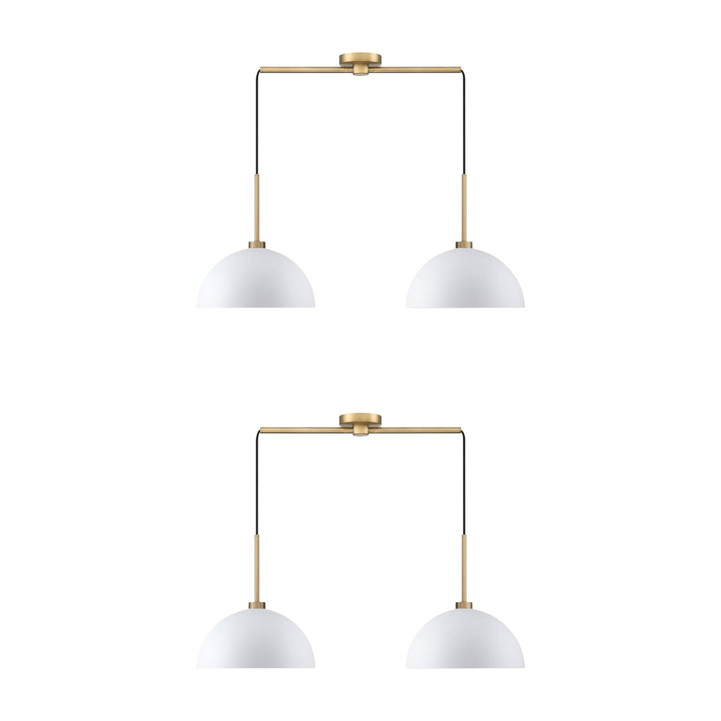 Luminaire suspendu moderne à 2 lumières pour îlot Percy de Nathan James, avec abat-jour en métal et cordon réglable