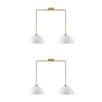 Luminaire suspendu moderne à 2 lumières pour îlot Percy de Nathan James, avec abat-jour en métal et cordon réglable