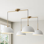 Luminaire suspendu moderne à 2 lumières pour îlot Percy de Nathan James, avec abat-jour en métal et cordon réglable