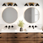 Applique murale industrielle à 3 lumières Nathan James Ronnie, style Art déco, pour salle de bain ou meuble-lavabo
