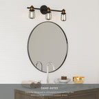 Applique murale d'intérieur Nathan James Rori pour salle de bain, 3 lumières, avec cage de ferme et détails en laiton