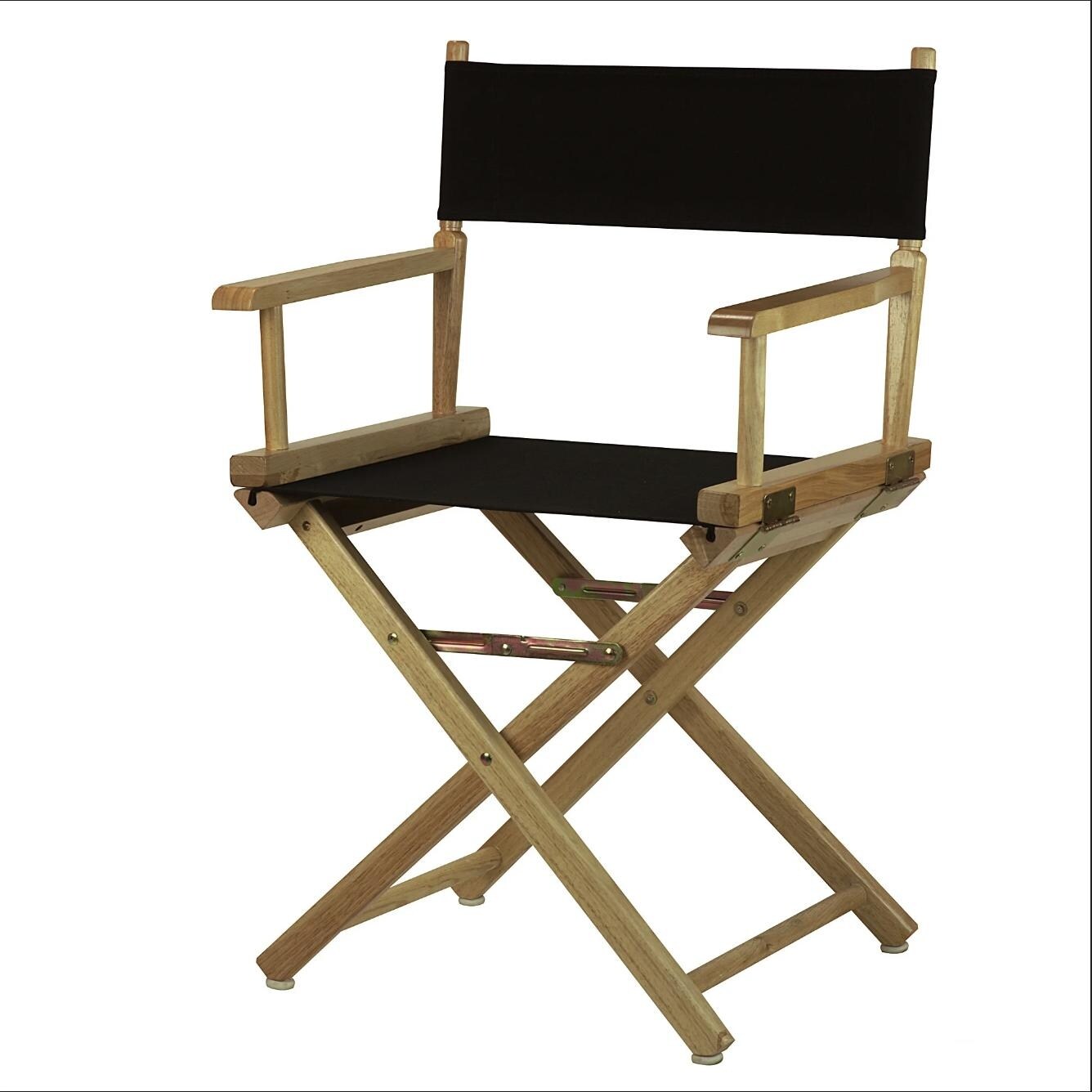 Chaise de réalisateur à cadre naturel de 18 pouces