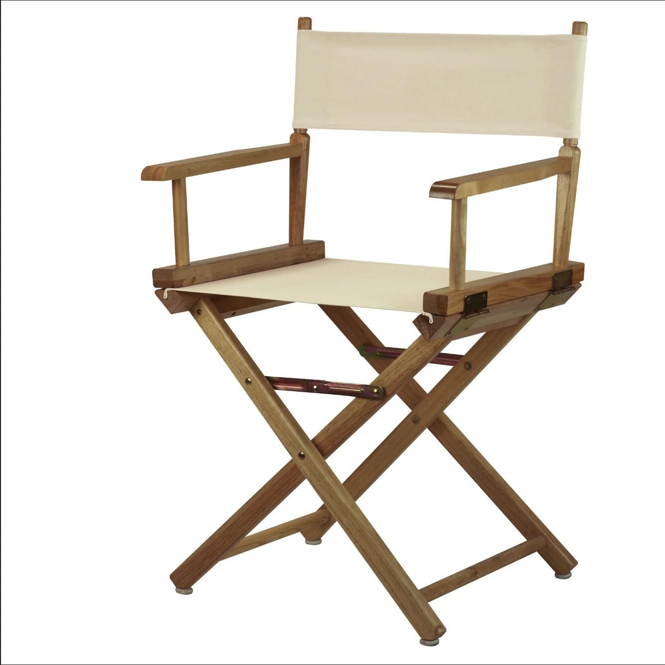 Chaise de réalisateur à cadre naturel de 18 pouces