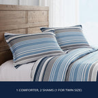 Parure de couette réversible Nautica Bradlee Blue