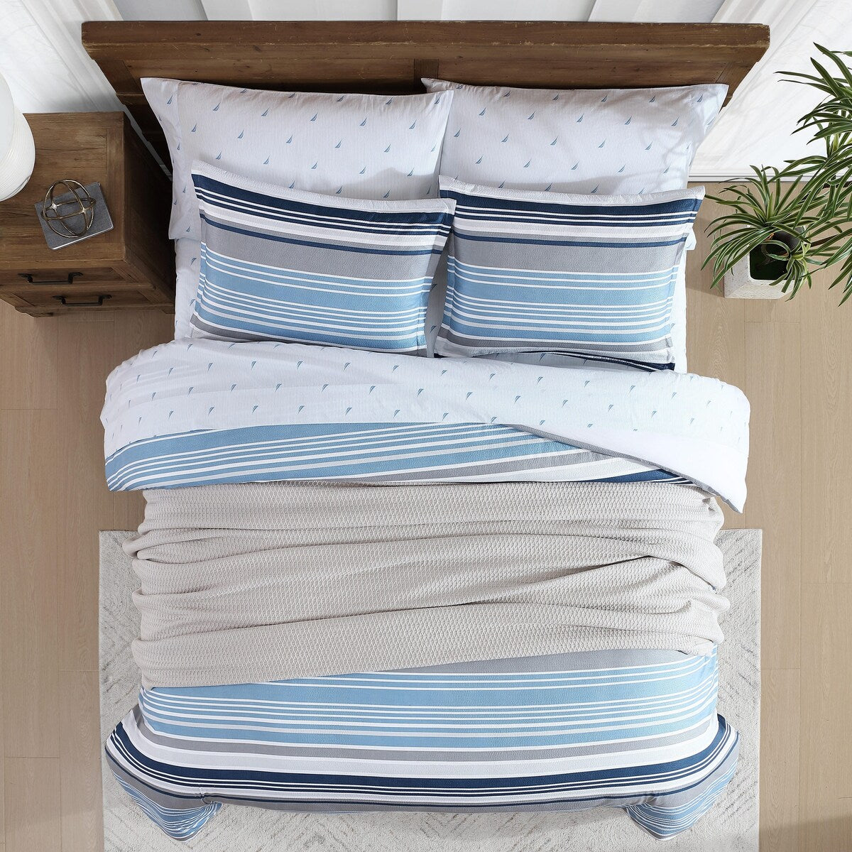 Parure de couette réversible Nautica Bradlee Blue
