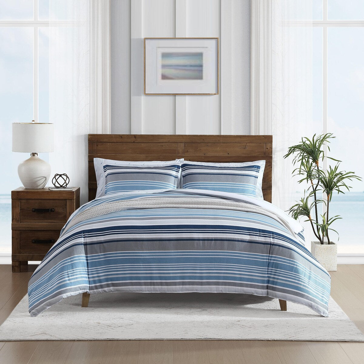 Parure de couette réversible Nautica Bradlee Blue