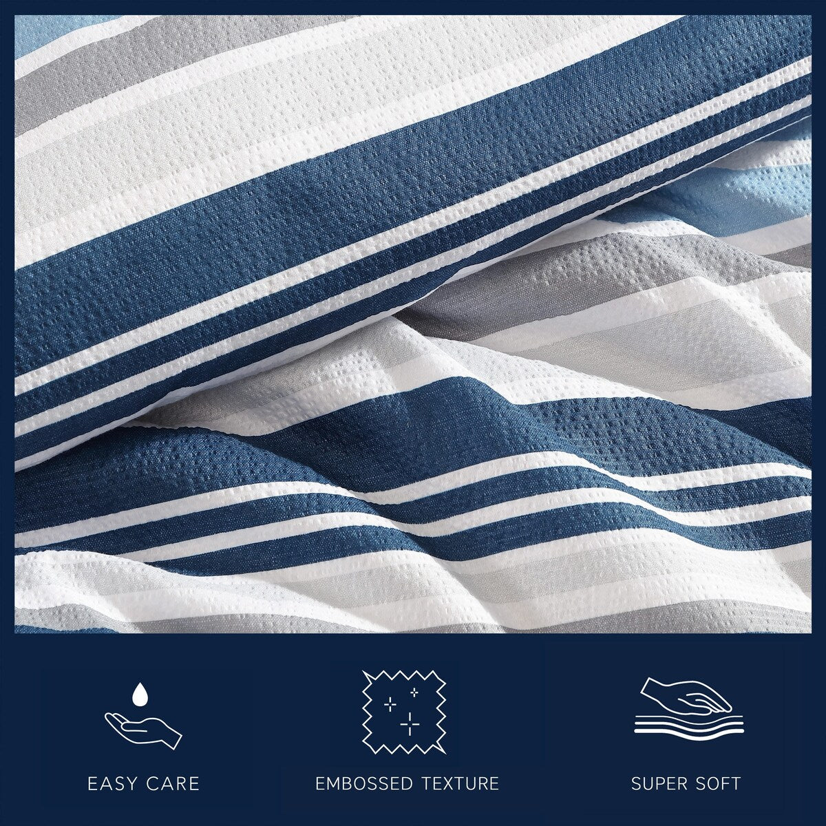 Parure de couette réversible Nautica Bradlee Blue