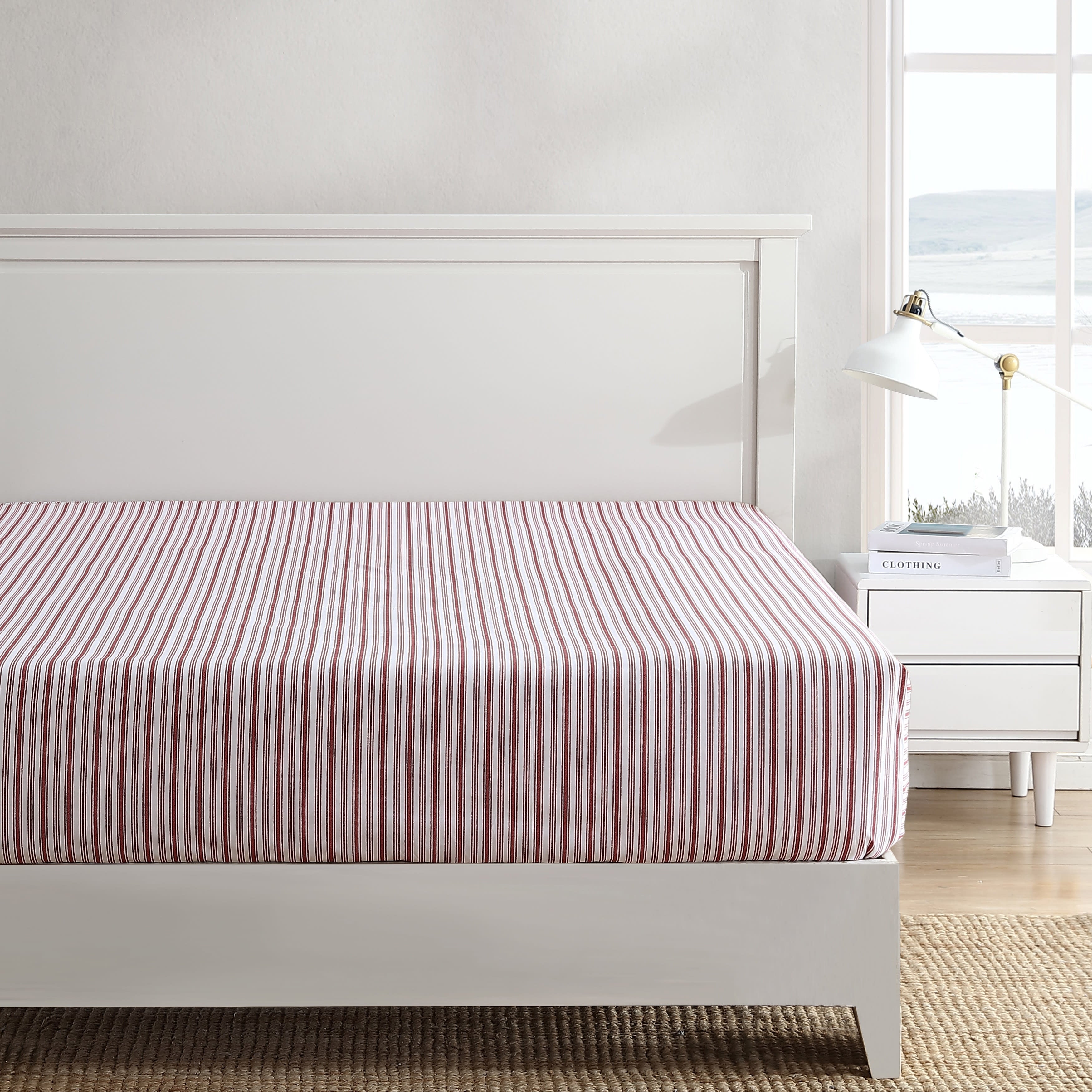 Drap-housse entièrement élastique en percale de coton Nautica