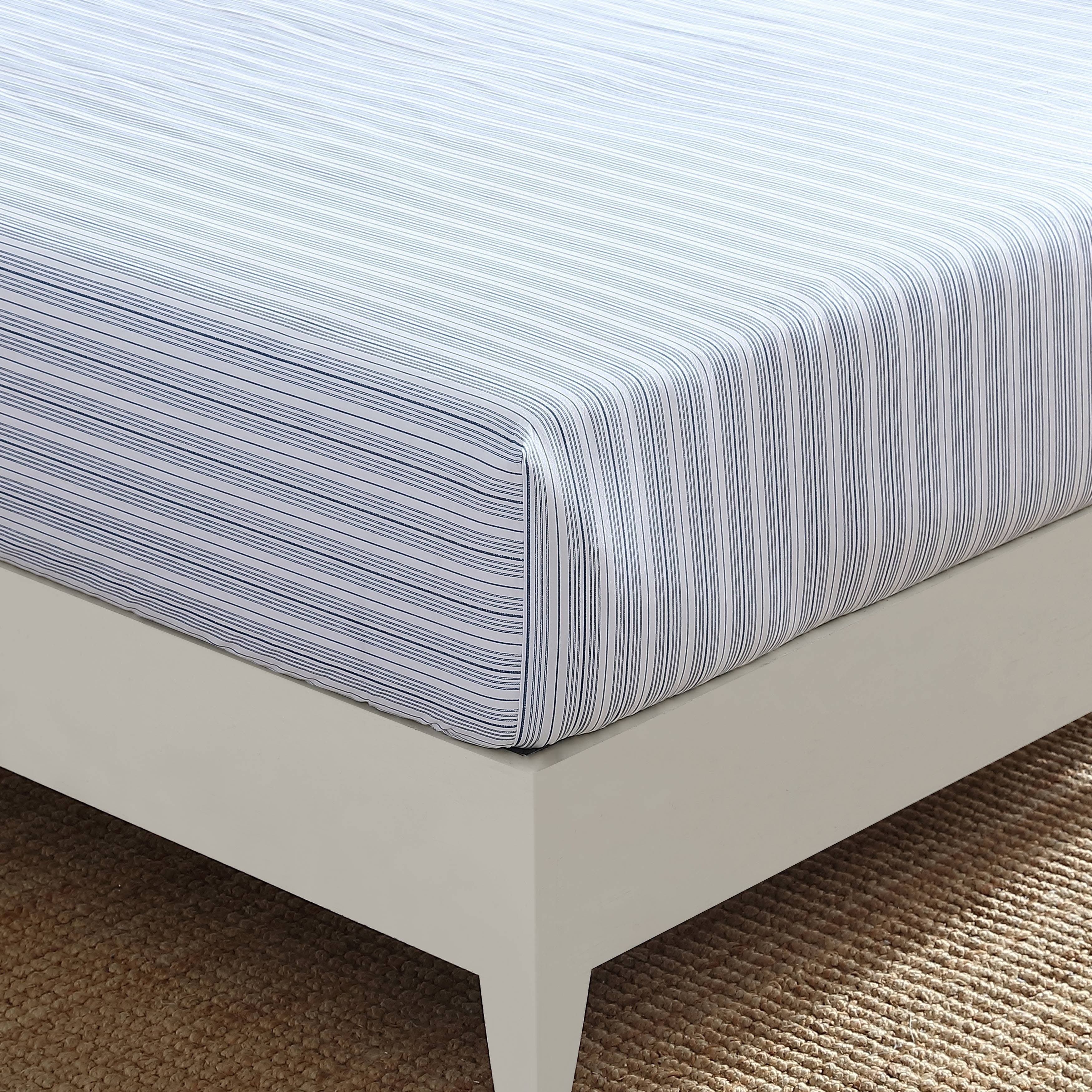 Drap-housse entièrement élastique en percale de coton Nautica