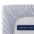Drap-housse entièrement élastique en percale de coton Nautica