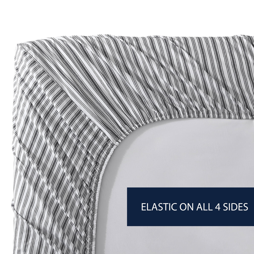 Drap-housse entièrement élastique en percale de coton Nautica