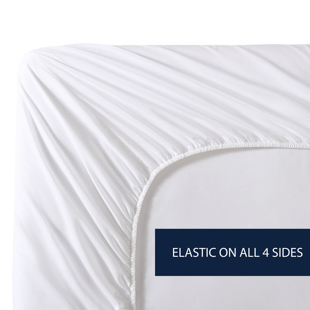 Drap-housse entièrement élastique en percale de coton Nautica