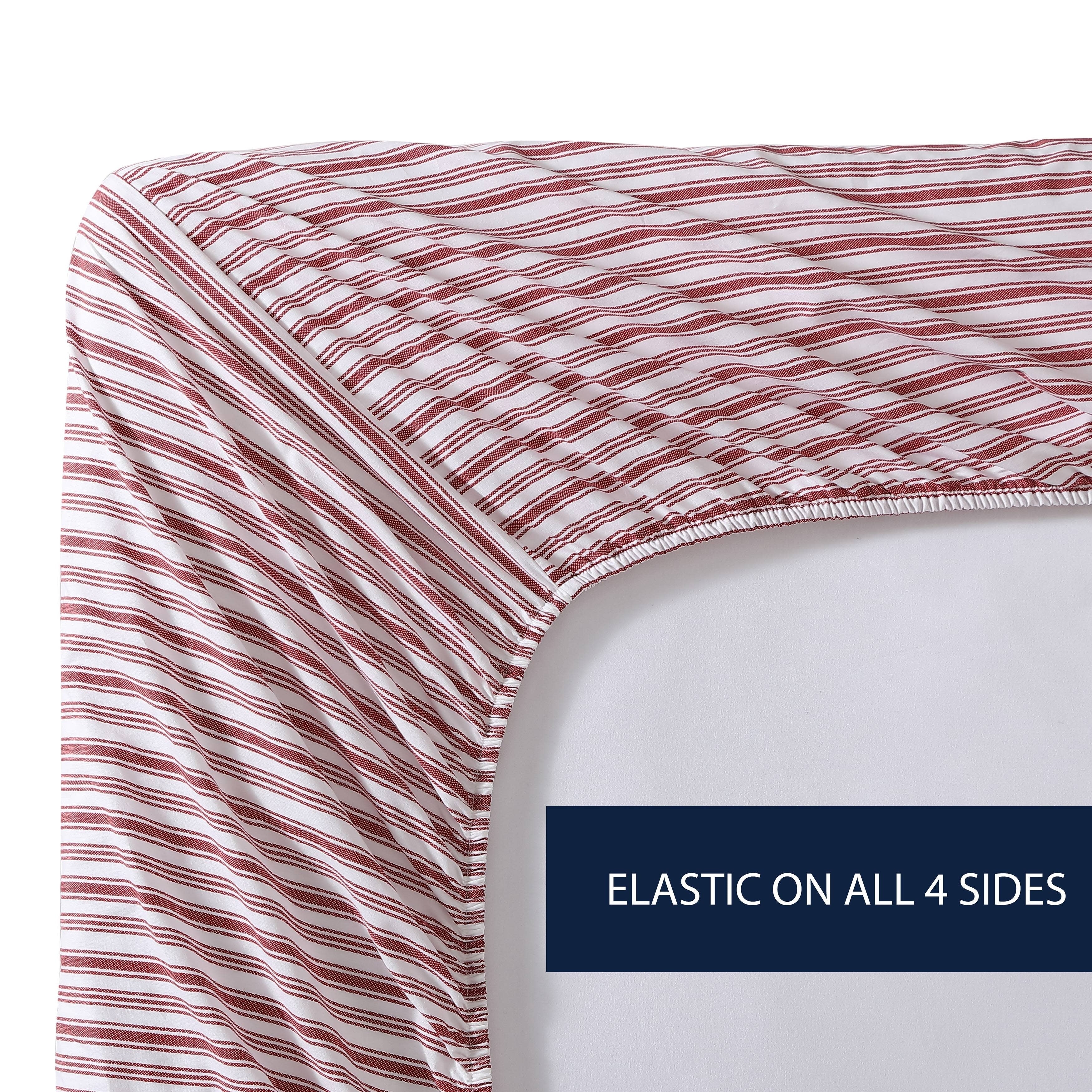 Drap-housse entièrement élastique en percale de coton Nautica