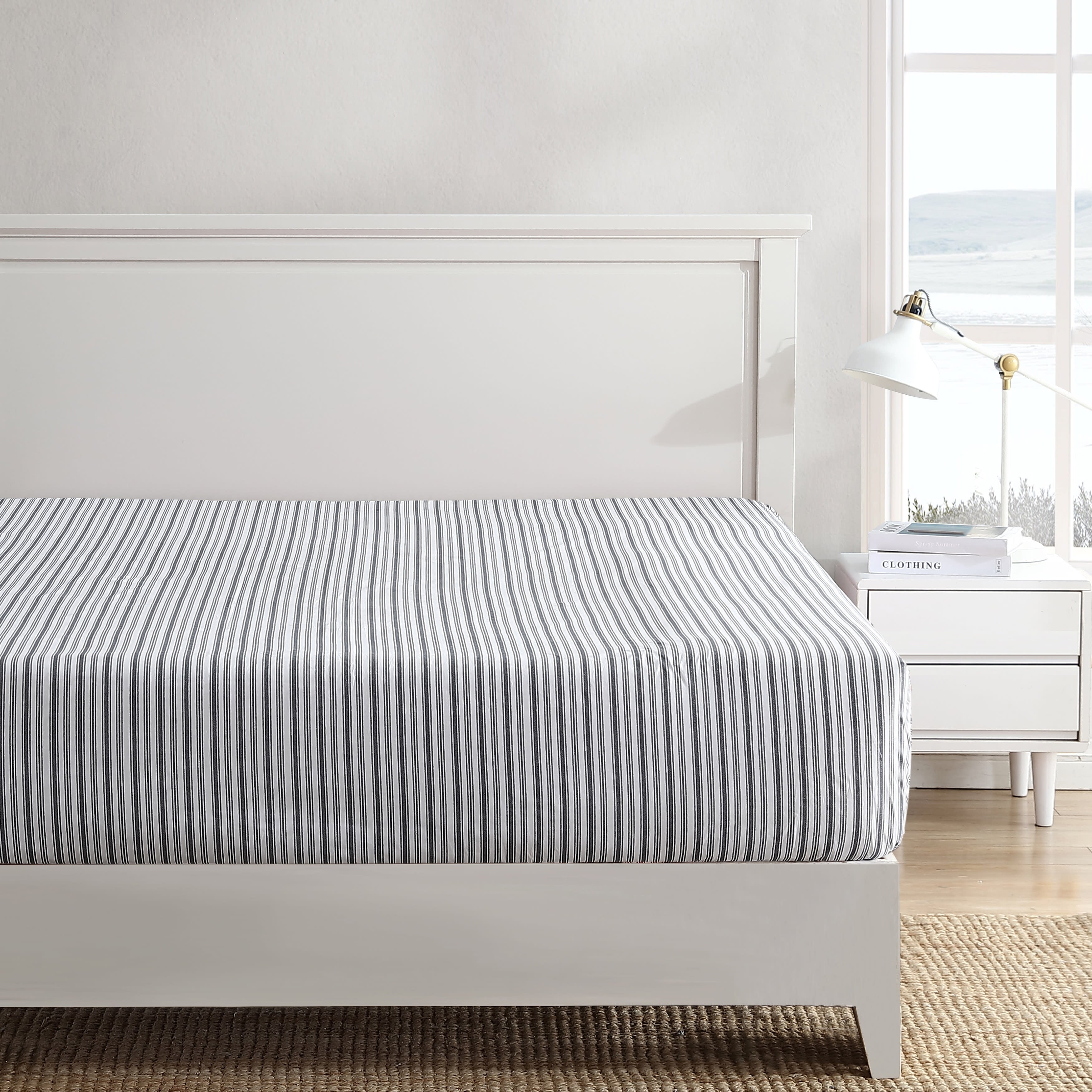 Drap-housse entièrement élastique en percale de coton Nautica