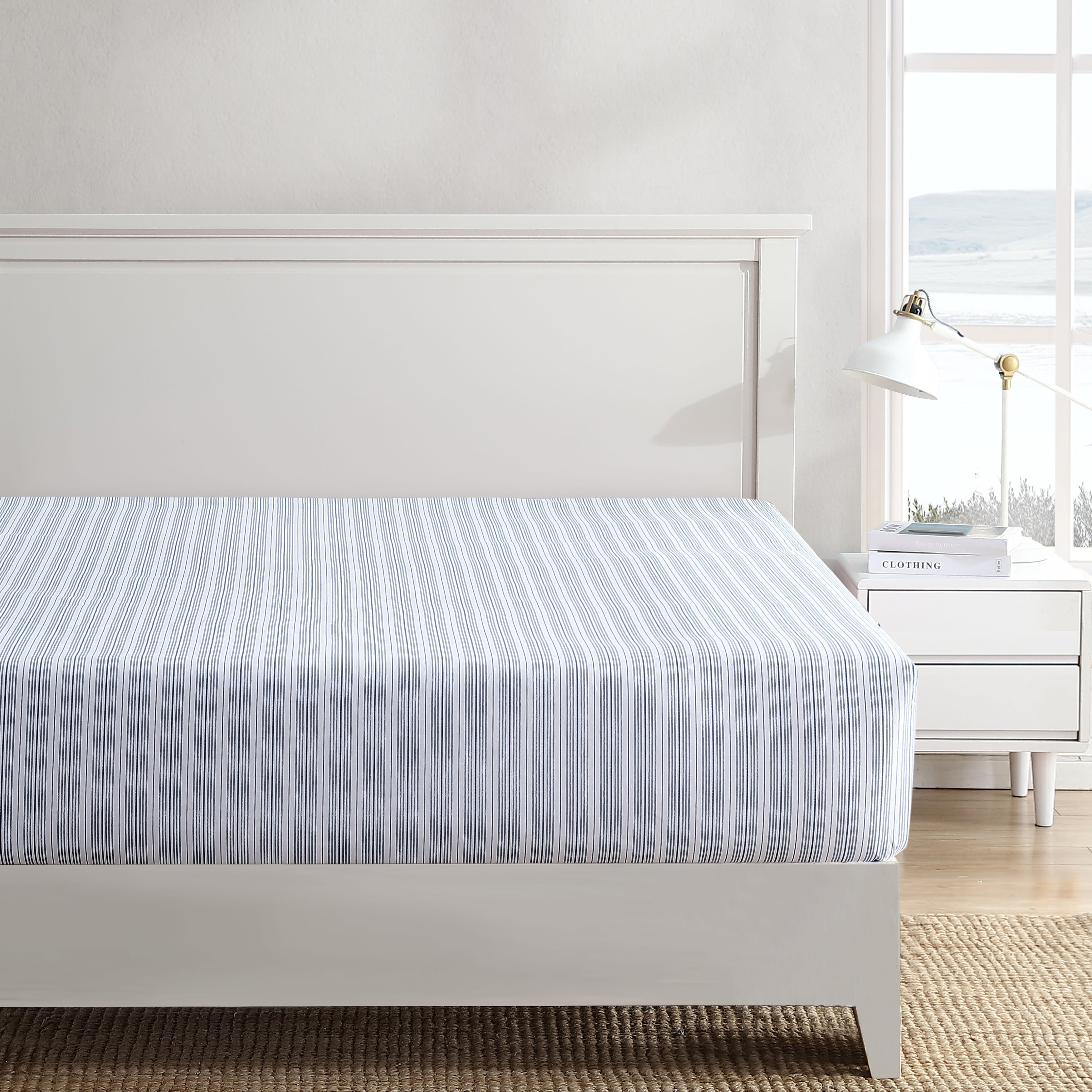 Drap-housse entièrement élastique en percale de coton Nautica