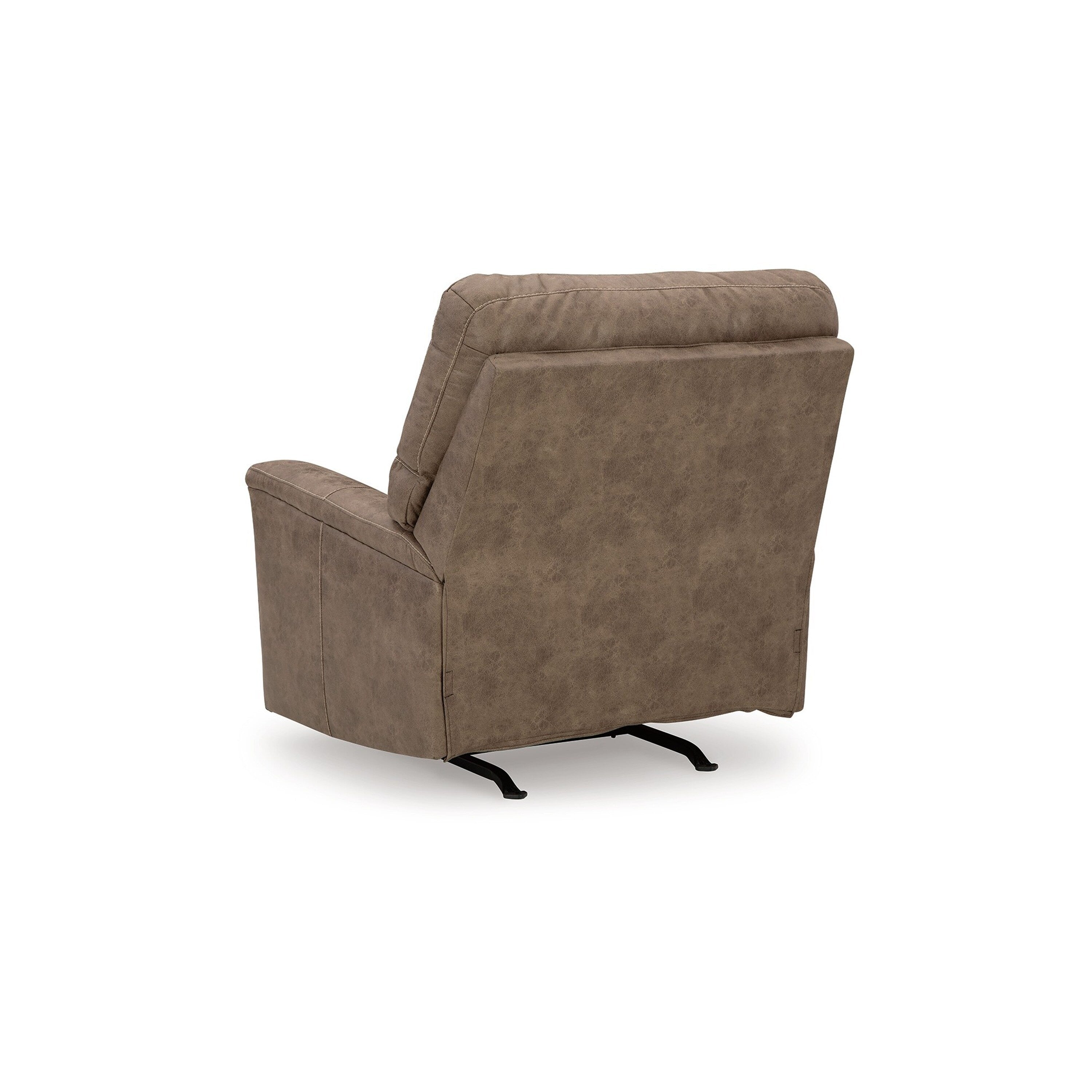 Fauteuil inclinable à bascule manuel Nav, similicuir marron fossile patiné