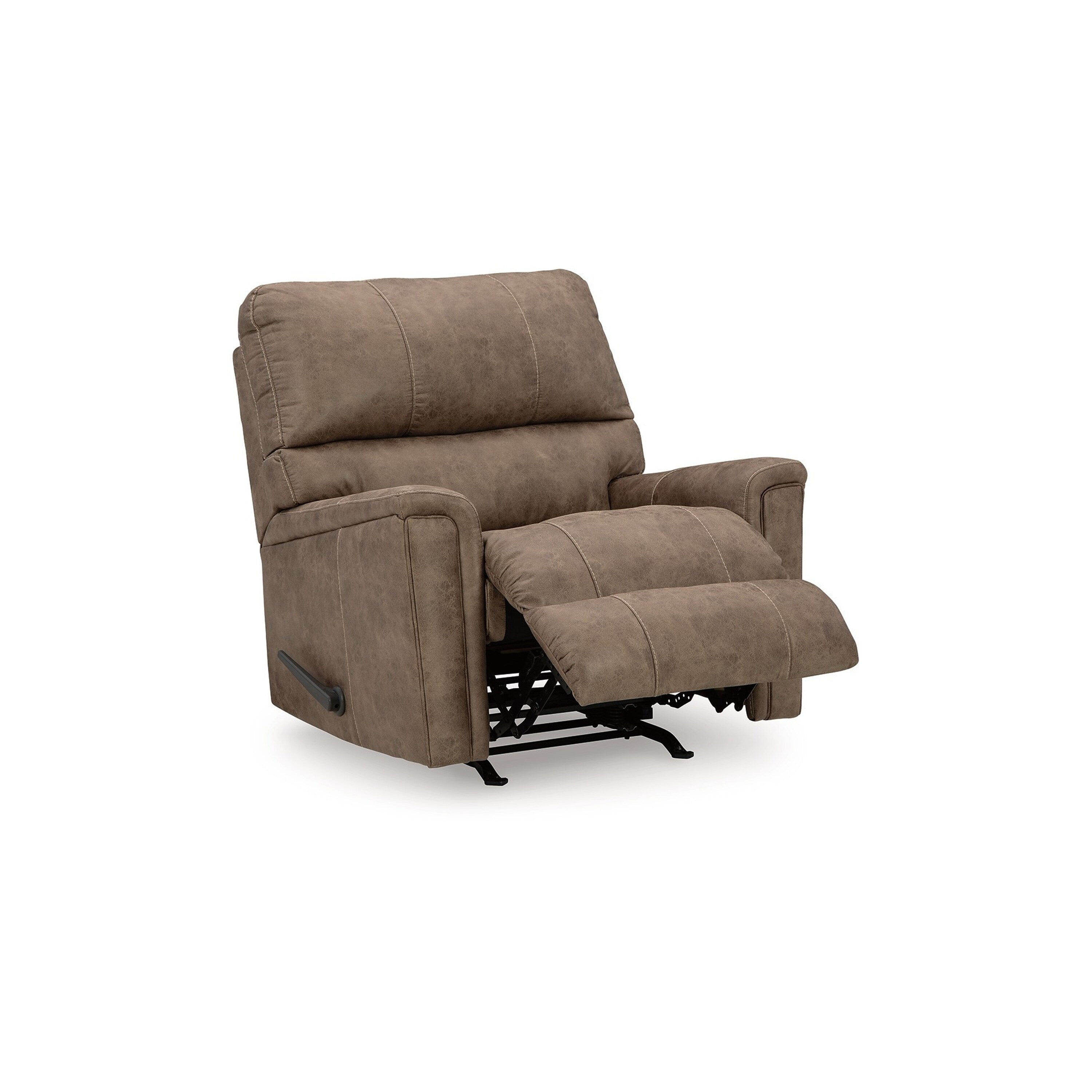 Fauteuil inclinable à bascule manuel Nav, similicuir marron fossile patiné