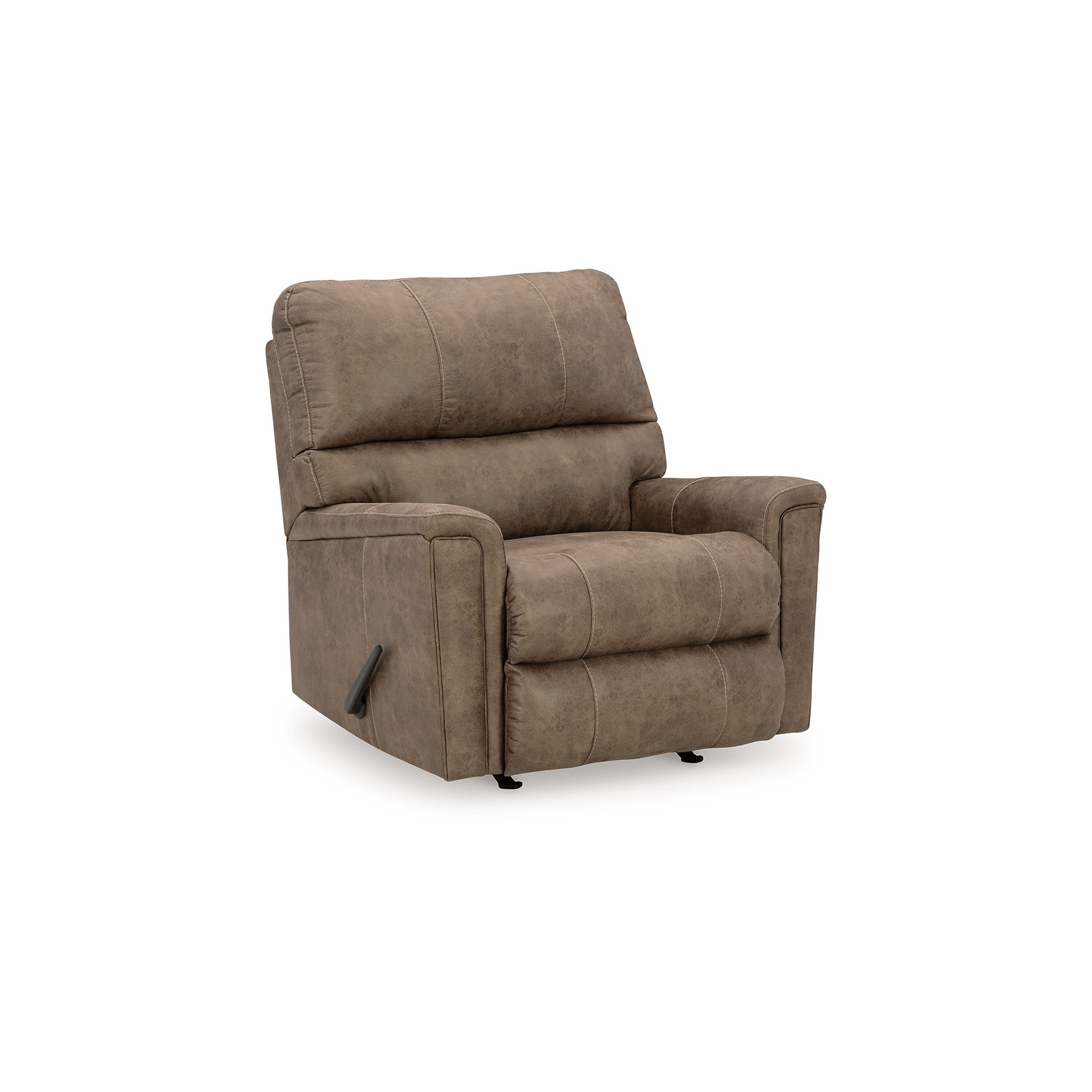 Fauteuil inclinable à bascule manuel Nav, similicuir marron fossile patiné