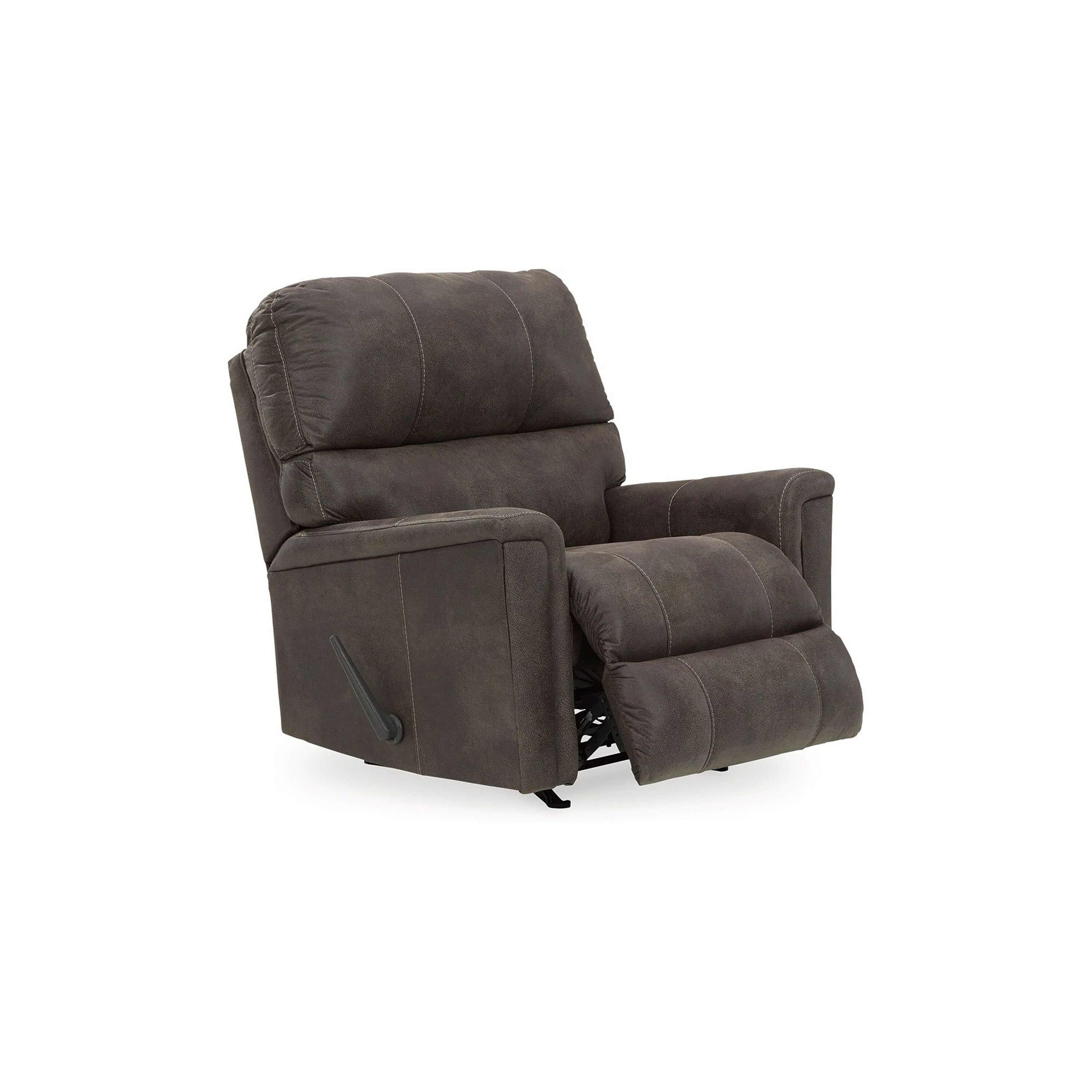 Fauteuil inclinable à bascule manuel Nav, similicuir gris fumé patiné