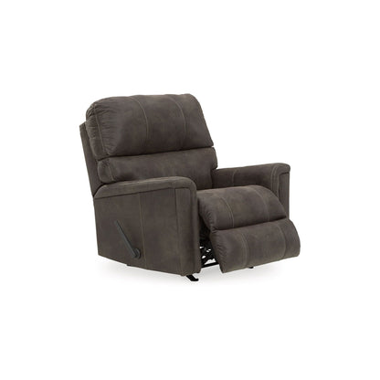 Fauteuil inclinable à bascule manuel Nav, similicuir gris fumé patiné